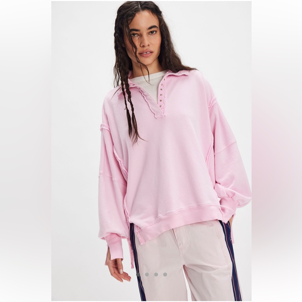 ✨NWT FREE PEOPLE CAMDEN HENLEY, pink SWEET LILAC, XS and M